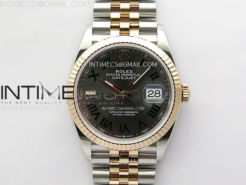 DateJust 36 126231 904L SS/RG VSF 1:1 Best Edition Gray Dial Roman Markers on Jubilee Bracelet VS3235