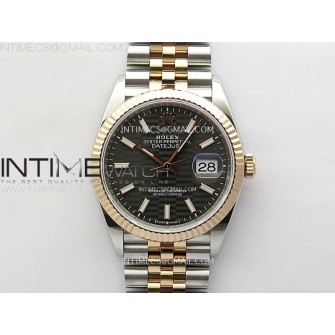DateJust 36 SS 126231 904L SS/RG VSF 1:1 Best Edition Gray Fluted Dial Sticks Markers on Jubilee Bracelet VS3235