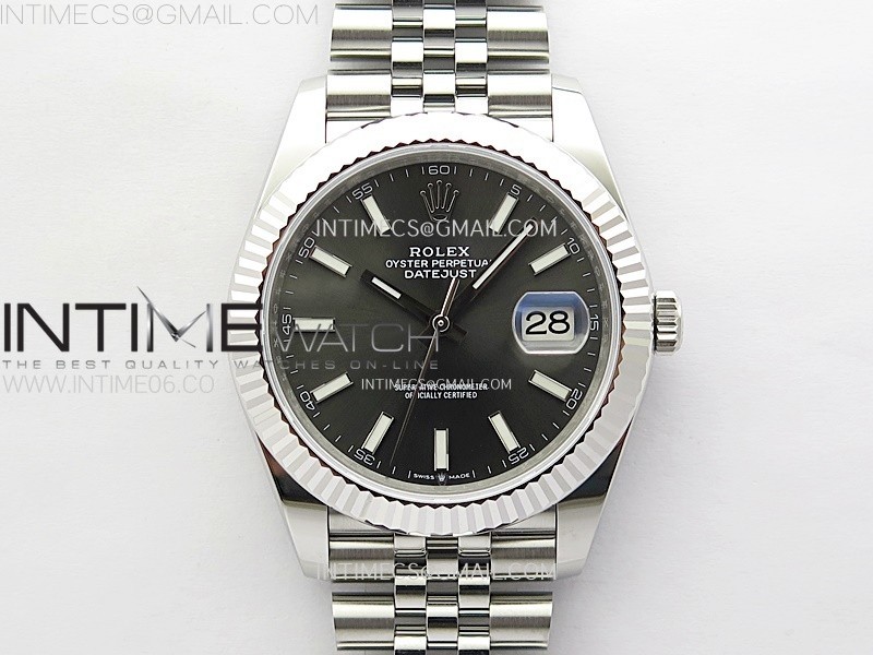 DateJust 41mm 126334 904 SS ARF 1:1 Best Edition Rhodium Dial Sticks Markers on Jubilee Bracelet SH3235