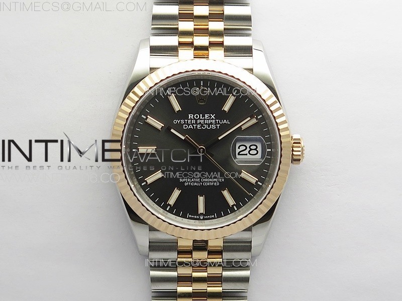DateJust 36 SS 126231 VSF 1:1 Best Edition 904L Steel Gray Stick Dial on Jubilee Bracelet VS3235