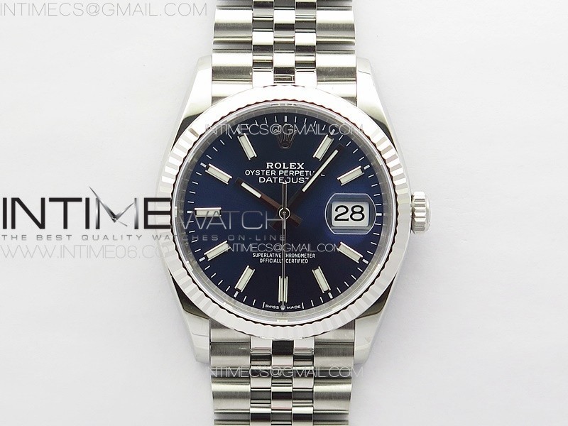 DateJust 36 SS 126234 VSF 1:1 Best Edition 904L Steel Blue Dial on Jubilee Bracelet VS3235