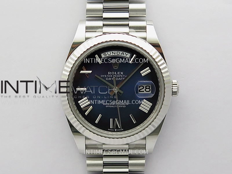 Day Date 228239 40mm Gain Weight V3 THBF 1:1 Best Edition Blue Ombre Dial Roman Marker On President Bracelet VR3255