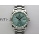 Day Date 128239 Gain Weight SS QF 1:1 Best Edition Ice Blue Dial Diamond Markers on SS President Bracelet