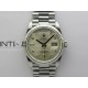 Day Date 128239 Gain Weight SS QF 1:1 Best Edition Silver Dial Diamond Markers on SS President Bracelet