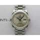 Day Date 128239 Gain Weight SS QF 1:1 Best Edition Silver Dial Stick Markers on SS President Bracelet