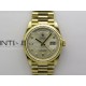 Day Date 128238 Gain Weight YG QF 1:1 Best Edition Champagne Dial Diamond Markers on YG President Bracelet