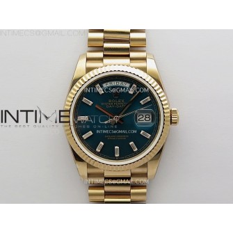 Day Date 128235 Gain Weight RG QF 1:1 Best Edition Blue Dial Diamond Markers on RG President Bracelet
