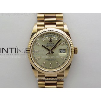 Day Date 128235 Gain Weight RG QF 1:1 Best Edition Champagne Dial Diamond Markers on RG President Bracelet