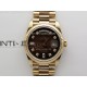 Day Date 128235 Gain Weight RG QF 1:1 Best Edition Brown Dial Diamond Markers on RG President Bracelet