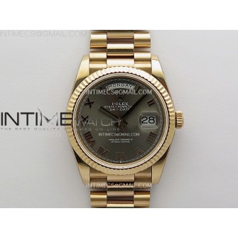 Day Date 128235 Gain Weight RG QF 1:1 Best Edition Gray Dial Roman Markers on RG President Bracelet