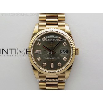 Day Date 128235 Gain Weight RG QF 1:1 Best Edition Gray Dial Diamond Markers on RG President Bracelet
