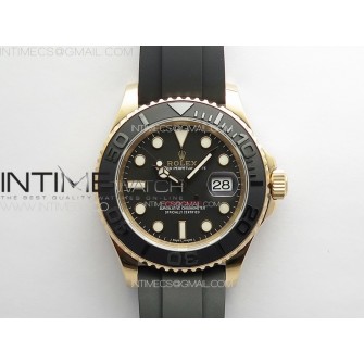 Yacht-Master 116655 40mm 904L RG VSF 1:1 Best Edition Black Dial on Oysterflex Rubber Strap VS3135