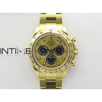 Daytona 116508 YG APSF Gold Dial Black Subdial Stick Markers On YG Bracelet Slim A7750
