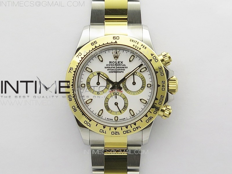 Daytona 116503 YG/SS APSF White Dial Stick Markers On YG/SS Bracelet Slim A7750