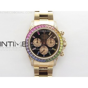 Daytona 116595 Rainbow RG APSF Best Edition Black dial On RG Bracelet A7750