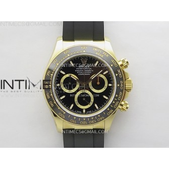 Daytona 126518 904L YG QF Best Edition Black Dial Black Subdial on Oysterflex Strap SA4131