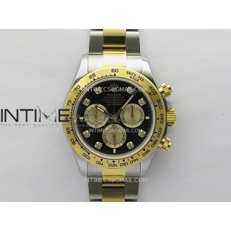 Daytona 126503 SS/YG Gain Weight QF 1:1 Best Edition Black Dial Diamond Marker On Oyster Bracelet SH4131
