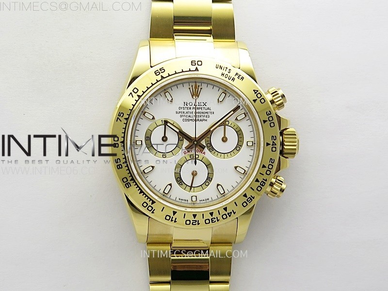 Daytona 116508 QF 1:1 Best Edition White Dial on YG Bracelet SH4130 V3 (Gain Weight)
