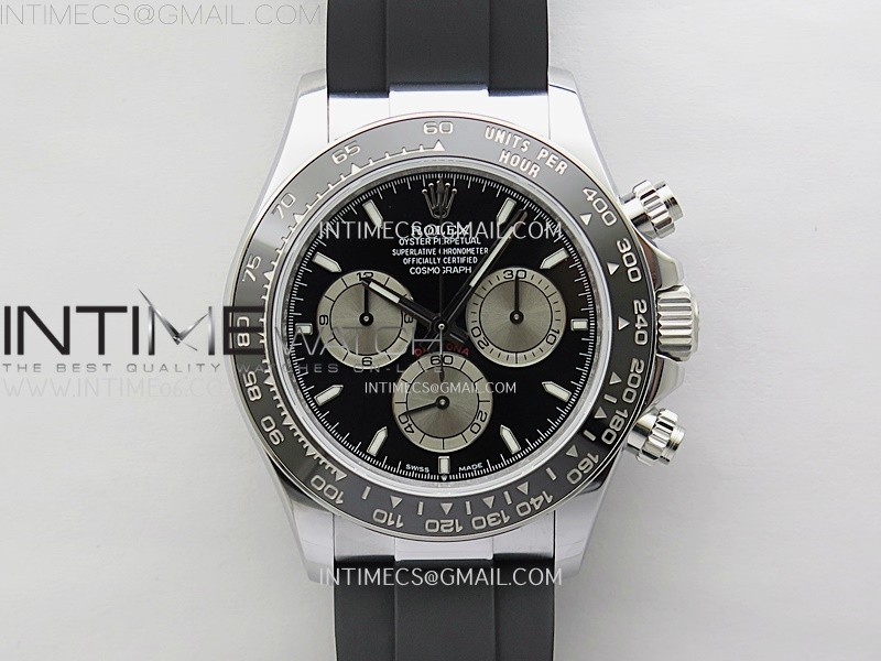 Daytona 126519 QF Gain Weight 1:1 Best Edition Black Dial Silver Subdial Sticks Markers on Oysterflex Strap SH4131 V11