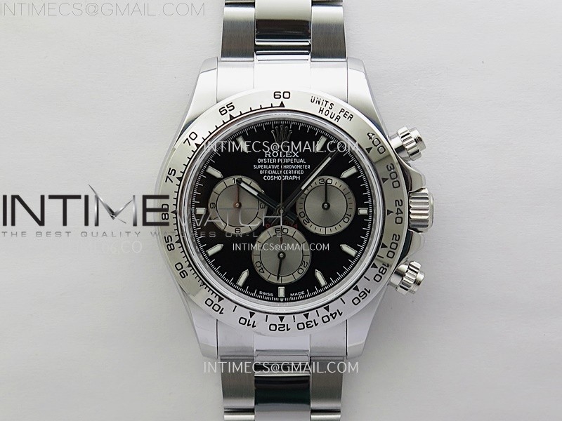 Daytona 126509 QF Gain Weight 1:1 Best Edition Black Dial Silver Subdials on SS Braclet SH4131 V6