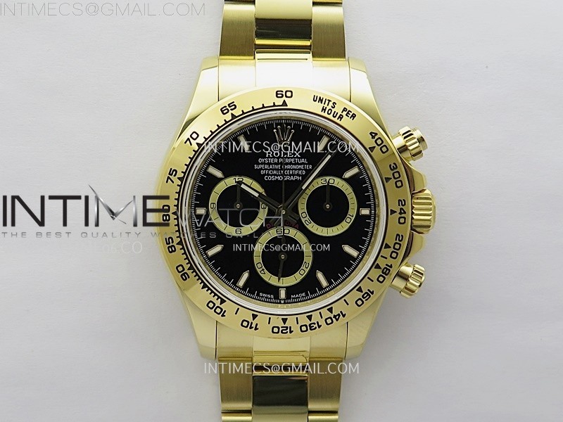 Daytona 126508 Gain Weight YG QF 1:1 Best Edition Black Dial Stick Markers on YG Bracelet SH4131 V6