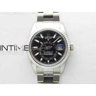 Sky-Dweller 326934 904L SS ZF 1:1 Best Edition Black Dial on SS Bracelet Asian 2824