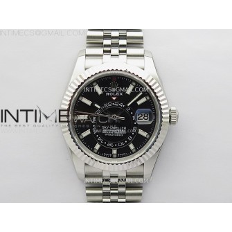 Sky-Dweller 326934 904L SS ZF 1:1 Best Edition Black Dial on Jubilee Bracelet Asian 2824