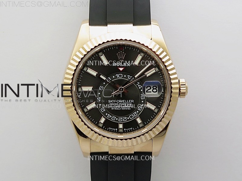 Sky-Dweller 336235 Gain Weight RG ZF 1:1 Best Edition Gray Dial On Oysterflex Rubber Strap Asian 2824