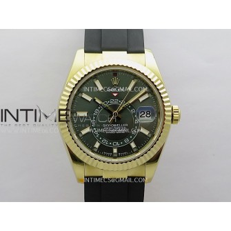 Sky-Dweller 336238 Gain Weight YG ZF 1:1 Best Edition Mint Green Dial on Oysterflex Rubber Strap Asian 2824