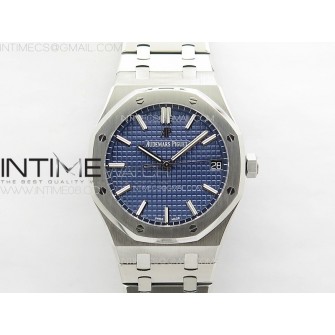 Royal Oak 41mm 15500 SS APSF 1:1 Best Edition Blue Textured Dial on SS Bracelet A4302 Super Clone