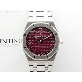 Lady Royal Oak 33mm 67651 SS ZF 1:1 Best Edition Purple Textured Dial on SS Bracelet RONDA Quartz