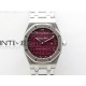 Lady Royal Oak 33mm 67651 SS ZF 1:1 Best Edition Purple Textured Dial on SS Bracelet RONDA Quartz
