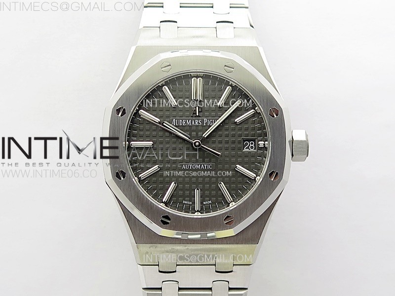 Royal Oak 37mm 15450 SS APSF 1:1 Best Edition Black Textured Dial on SS Bracelet SA3120 Super Clone