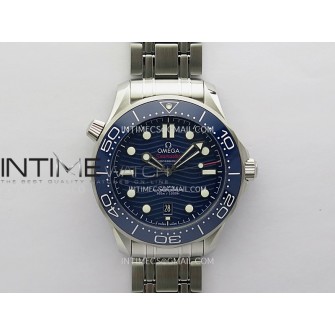Seamaster Diver 300M Blue Ceramic Bezel V4 VSF 1:1 Best Edition Blue Dial On SS Bracelet Super Clone Asian 8800