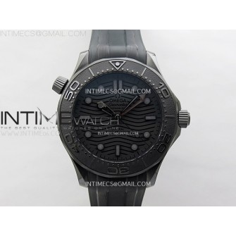 Seamaster 300m 43.5mm Black Ceramic VSF 1:1 Best Edition Black Dial on Black Rubber Strap A8806
