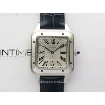 Santos Dumont 46.6mm SS F1F Best Edition Silver Dial on Blue Leather Strap Quartz