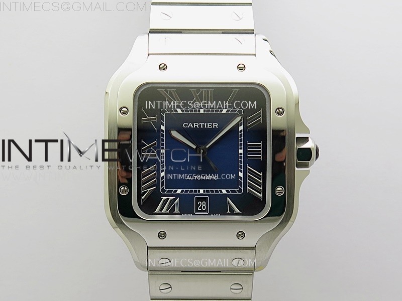 Santos de Cartier 40mm SS BVF 1:1 Best Edition Blue Dial on SS SmartLinks Bracelet MIYOTA 9015