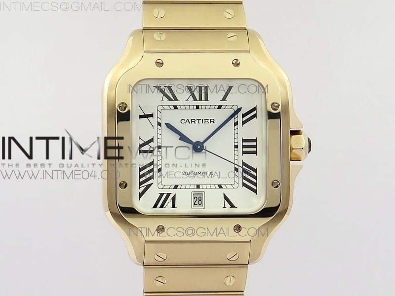 Santos de Cartier 40mm 2018 BVF 1:1 Best Edition RG White Dial on RG SmartLinks Bracelet MIYOTA 9015