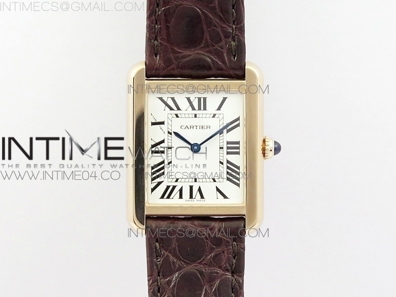 Tank Solo Ladies 25mm RG AF 1:1 Best Edition White Dial on Brown Leather Strap Ronda Quartz