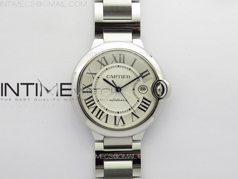 Ballon Bleu 42mm SS 3KF 1:1 Best Edition White Texture Dial on SS Bracelet A2824
