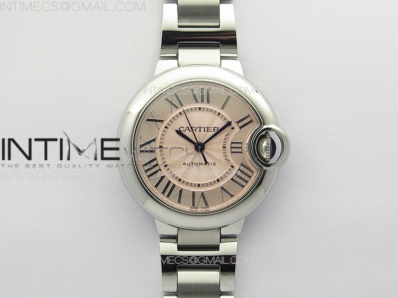 Ballon Bleu 33mm SS 3KF 1:1 Best Edition Pink Textured Dial on SS Bracelet A076