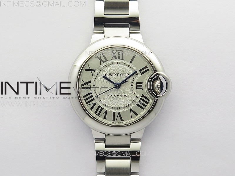 Ballon Bleu 33mm SS 3KF 1:1 Best Edition White Textured Dial on SS Bracelet A076
