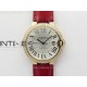 Ballon Bleu 36mm Diamonds Bezel RG 3KF 1:1 Best Edition White Textured Dial On Red Leather Strap A076