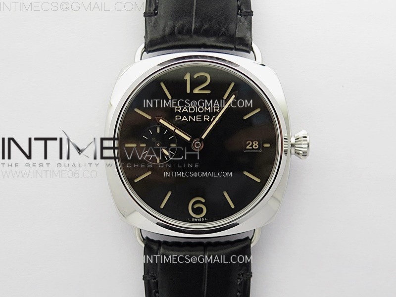 Radiomir PAM1294 Y 40mm SS VSF 1:1 Best Edition Black Dial on Black Leather Strap Asian P900
