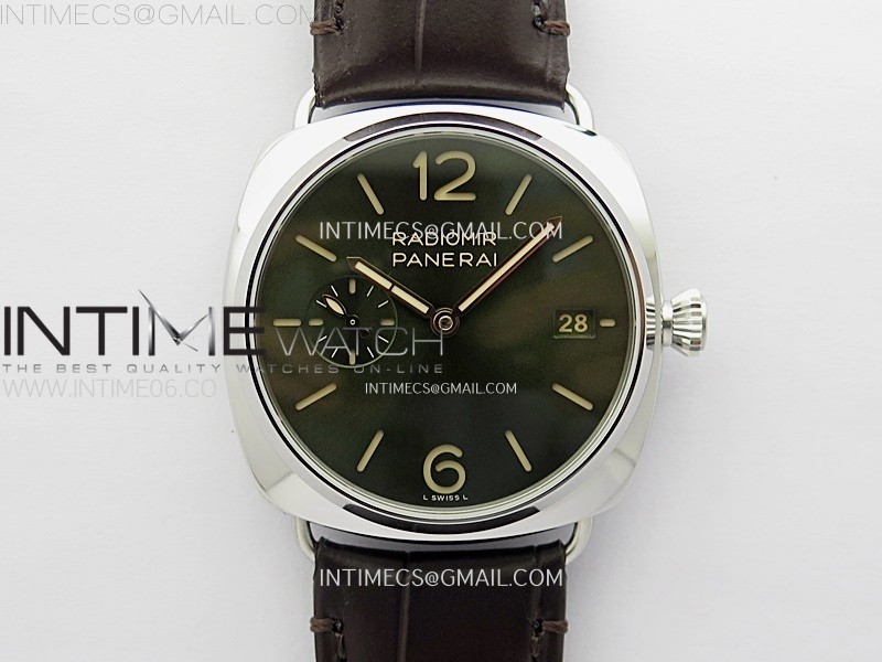 Radiomir PAM1386 Z 40mm SS VSF 1:1 Best Edition Green Dial on Black Leather Strap Asian P900