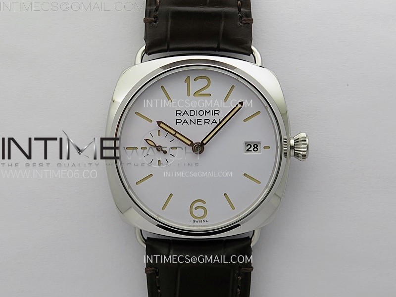 Radiomir PAM1292 Z 40mm SS VSF 1:1 Best Edition White Dial on Black Leather Strap Asian P900