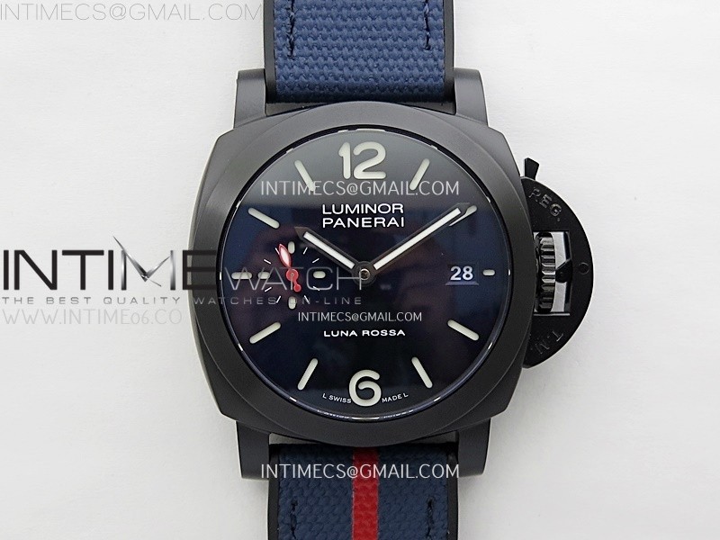 PAM1408 Z DLC VSF 1:1 Best Edition Blue Dial on Blue Rubber Strap Asian P900
