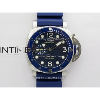 PAM1676 44mm Submersible VSF 1:1 Best Edition Blue Dial On Blue Rubber Strap P.900 Super Clone