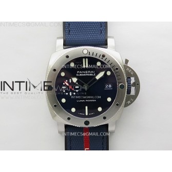 PAM1391 Submersible 44mm VSF 1:1 Best Edition Blue Dial on Blue Kevlar Composite Strap P900