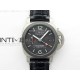 PAM1096 W Luminor GMT 42mm Titanium VSF 1:1 Best Edition Black Dial on Black Leather Strap P.9011 Super Clone